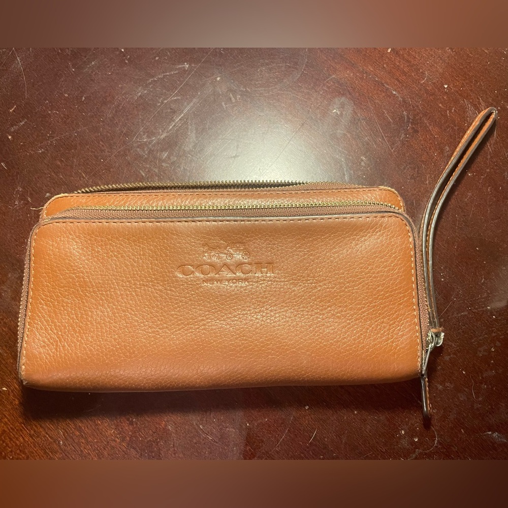 Coach Brown Leather Clutch Wallet